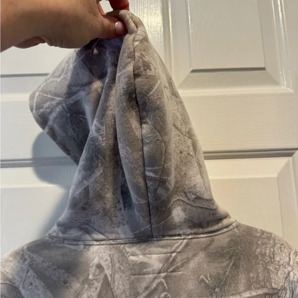 Mens Abercrombie & Fitch Soft Essentials Grey White Camo Hoodie Size L - Picture 13 of 13